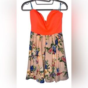 TRAC Strapless Floral Dress Zip Closure-Formal, Casual, Prom, Wedding